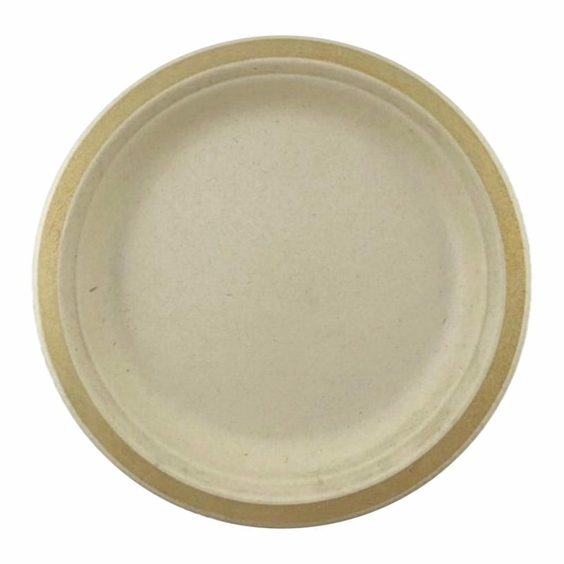 Eco-Friendly Partyware | Gold Rim Sugar Cane Small Plates (Pack Of 10) Decor Eco-Friendly Partyware