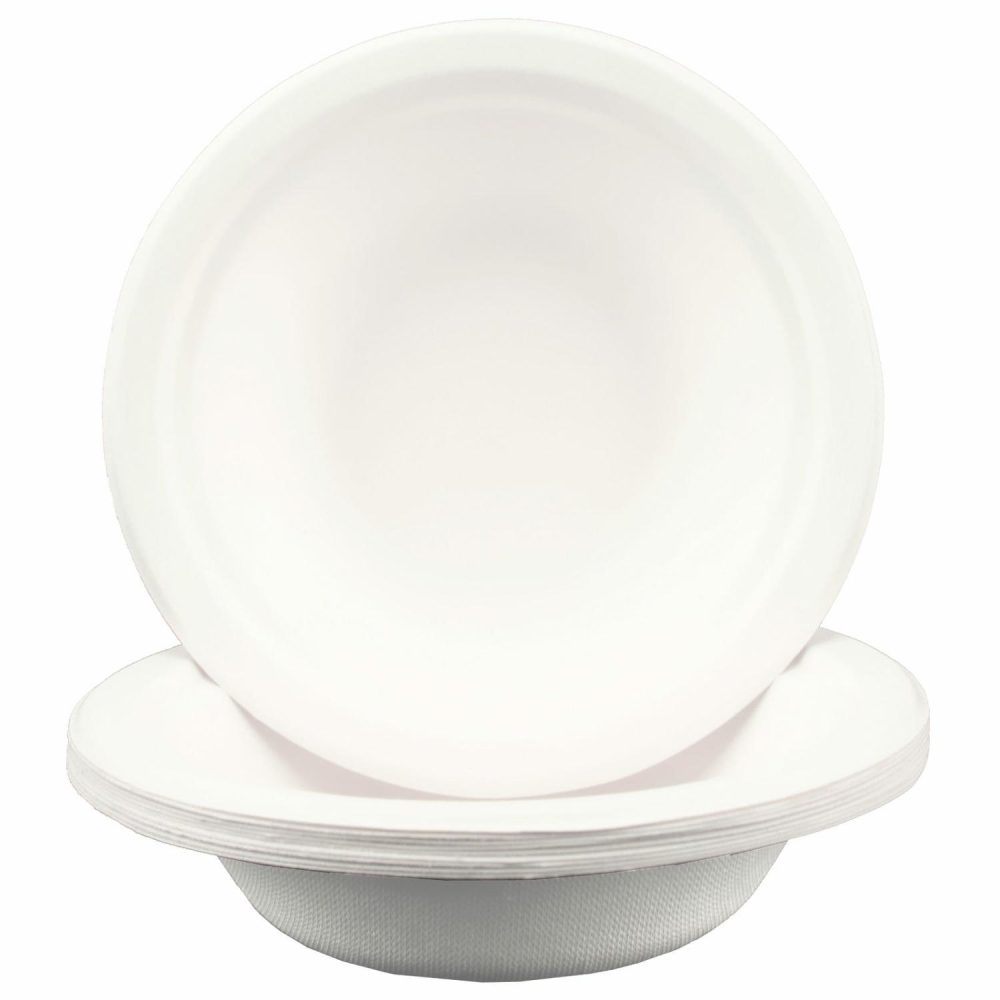 Eco-Friendly Partyware | White Eco Friendly Paper Bowls (Pack Of 10) Decor Eco-Friendly Partyware