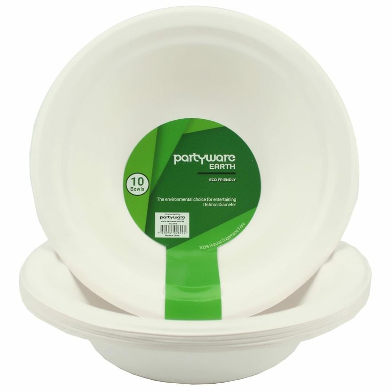 Eco-Friendly Partyware | White Eco Friendly Paper Bowls (Pack Of 10) Decor Eco-Friendly Partyware