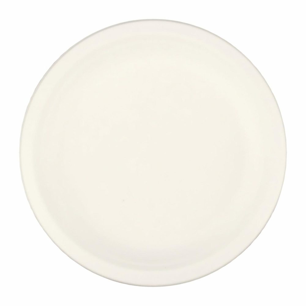 Eco-Friendly Partyware | White Eco Friendly Small Round Paper Plates (Pack Of 10) Decor Eco-Friendly Partyware