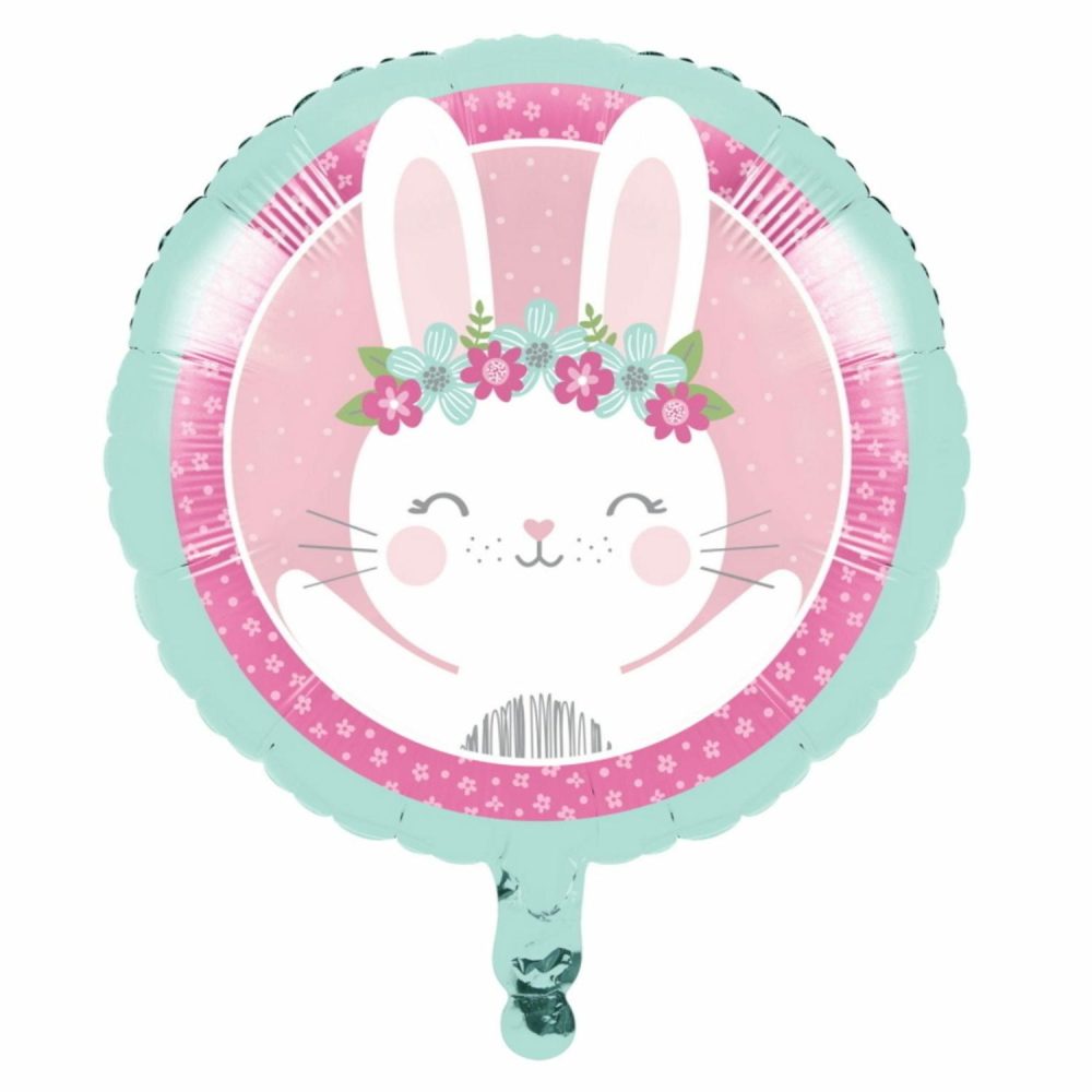 Foil Balloons | Floral Bunny Helium Balloon Balloons Foil Balloons