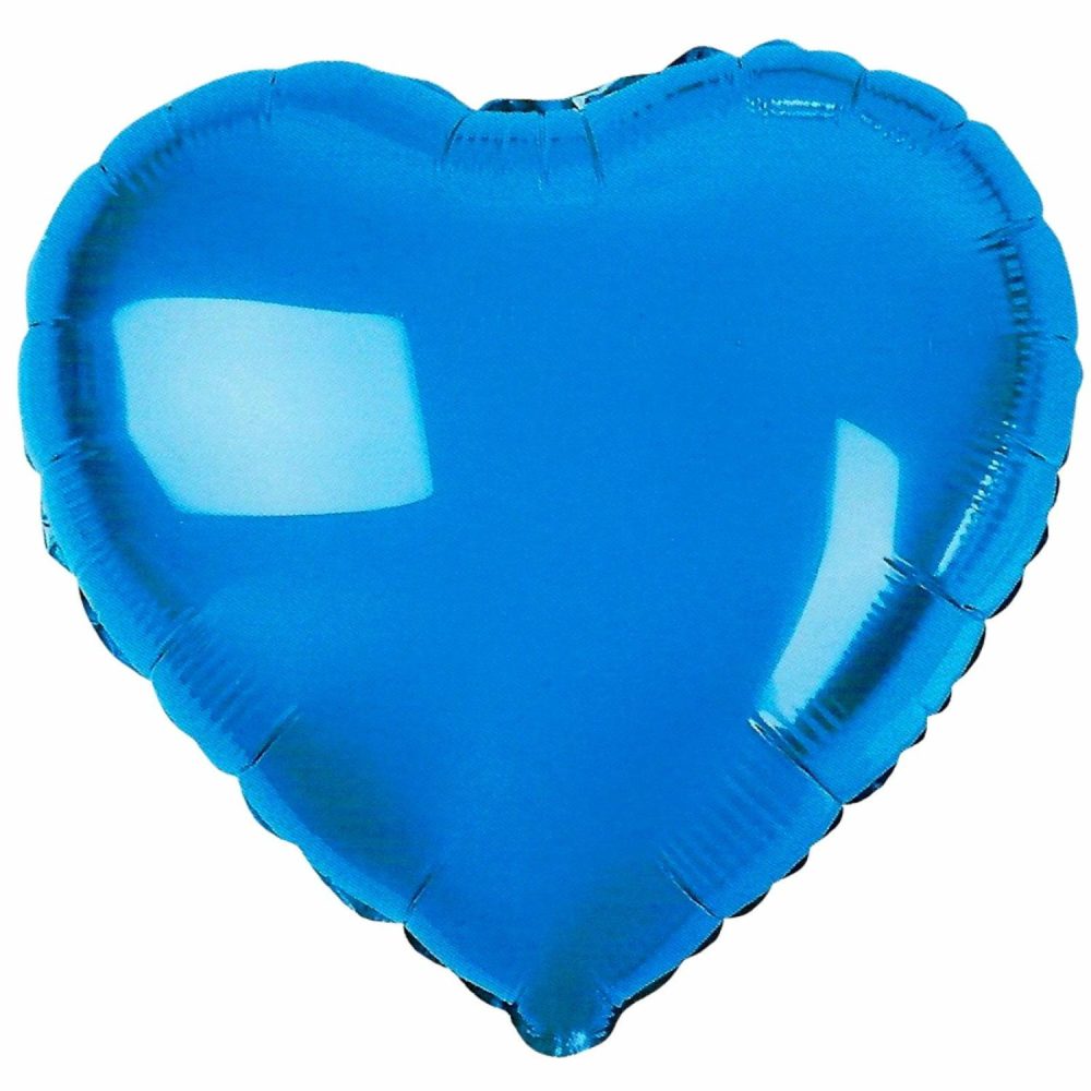 Foil Balloons | Heart Shaped Metallic Blue Foil Balloon 45Cm Balloons Foil Balloons