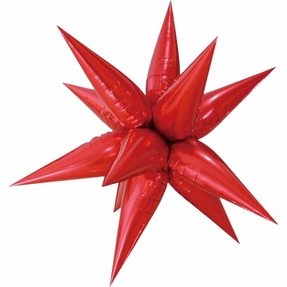 Foil Balloons | Red Starburst Foil Balloon 70Cm Balloons Foil Balloons