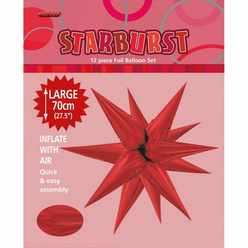 Foil Balloons | Red Starburst Foil Balloon 70Cm Balloons Foil Balloons