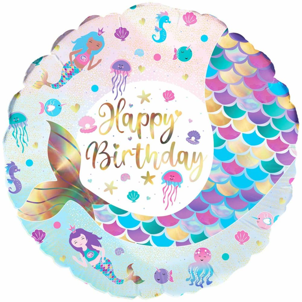 Foil Balloons | Shimmering Mermaid Birthday Foil Helium Balloon Balloons Foil Balloons