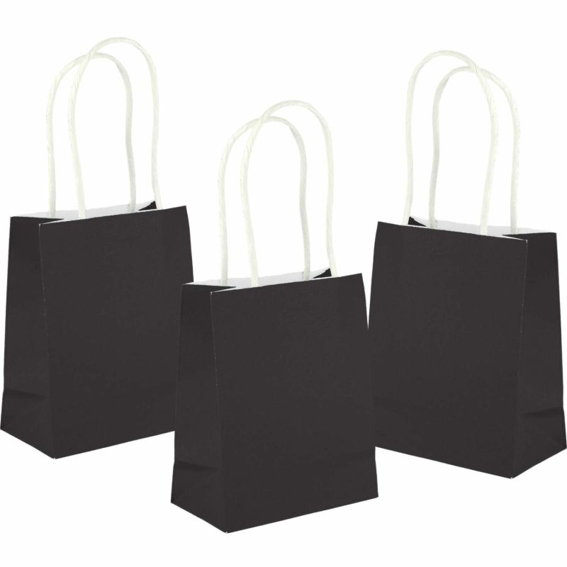 Gift Bags | Black Kraft Paper Gift Bags 13.5Cm (Pack Of 5) Gift Bags Gift Bags