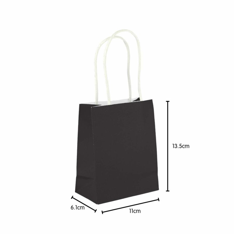 Gift Bags | Black Kraft Paper Gift Bags 13.5Cm (Pack Of 5) Gift Bags Gift Bags