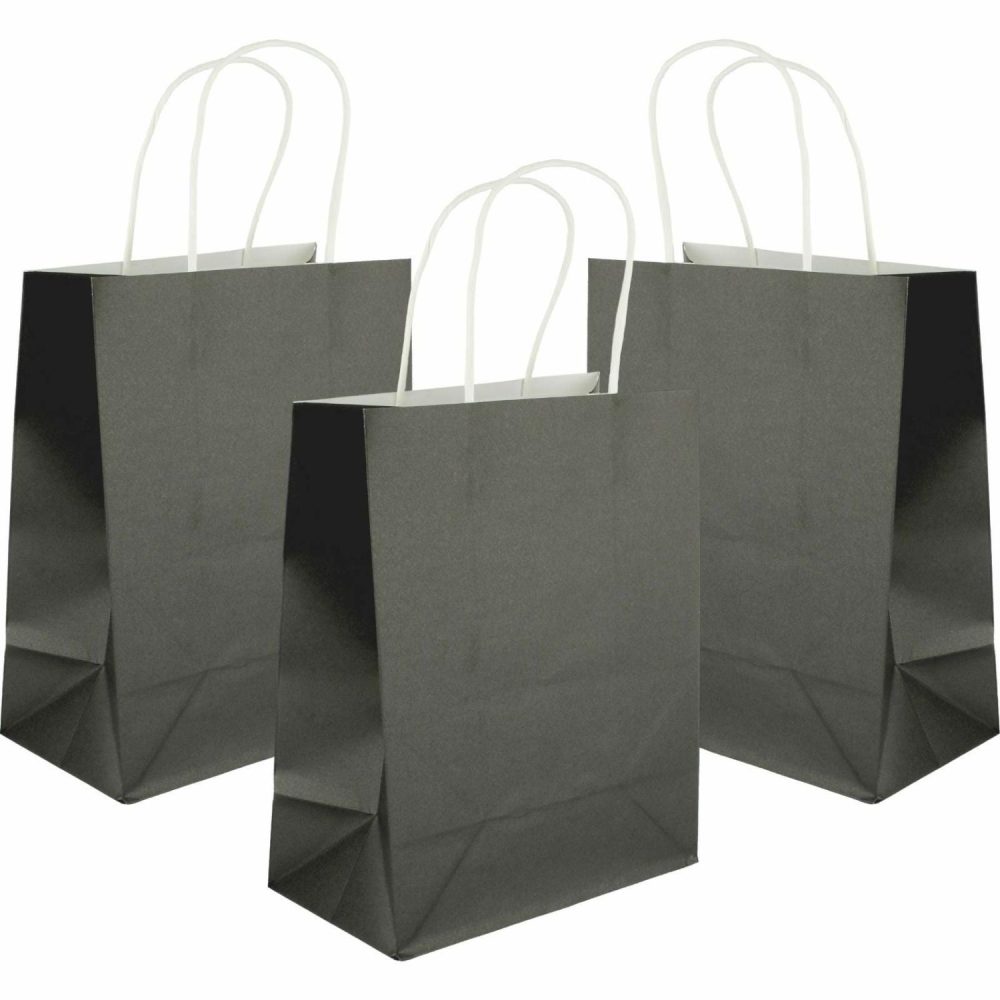 Gift Bags | Black Kraft Paper Gift Bags 22Cm (Pack Of 5) Gift Bags Gift Bags