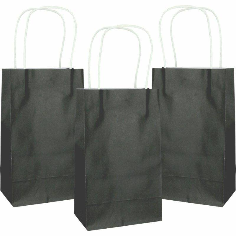 Gift Bags | Black Paper Gift Bags 21.5Cm (Pack Of 5) Gift Bags Gift Bags