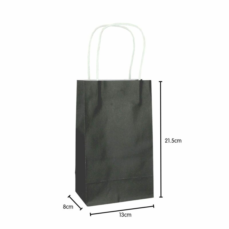 Gift Bags | Black Paper Gift Bags 21.5Cm (Pack Of 5) Gift Bags Gift Bags