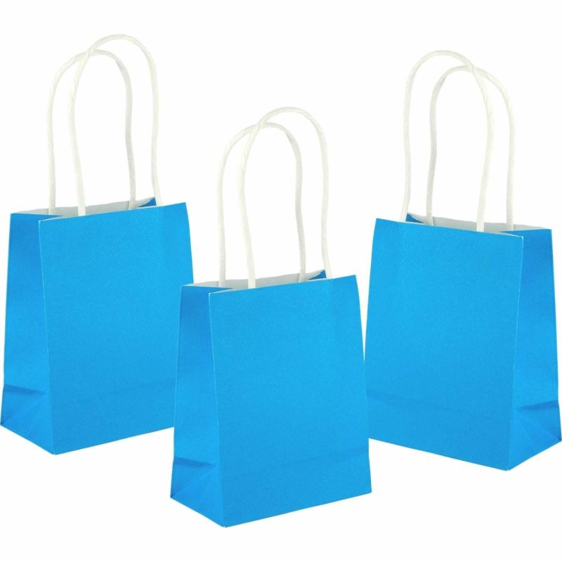 Gift Bags | Blue Kraft Paper Gift Bags 13.5Cm (Pack Of 5) Gift Bags Gift Bags