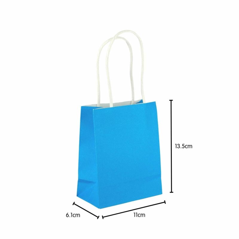 Gift Bags | Blue Kraft Paper Gift Bags 13.5Cm (Pack Of 5) Gift Bags Gift Bags