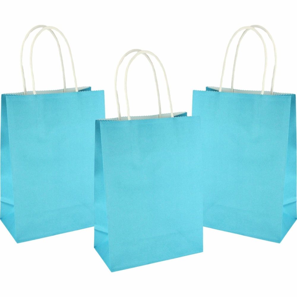 Gift Bags | Blue Kraft Paper Gift Bags 20.8Cm (Pack Of 4) Gift Bags Gift Bags