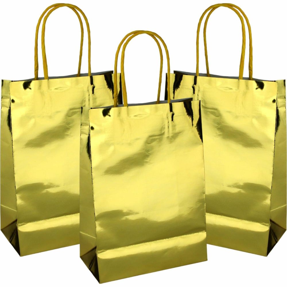 Gift Bags | Gold Foil Paper Gift Bags (Pack Of 4) Gift Bags Gift Bags