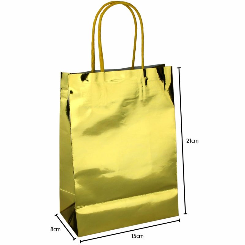 Gift Bags | Gold Foil Paper Gift Bags (Pack Of 4) Gift Bags Gift Bags