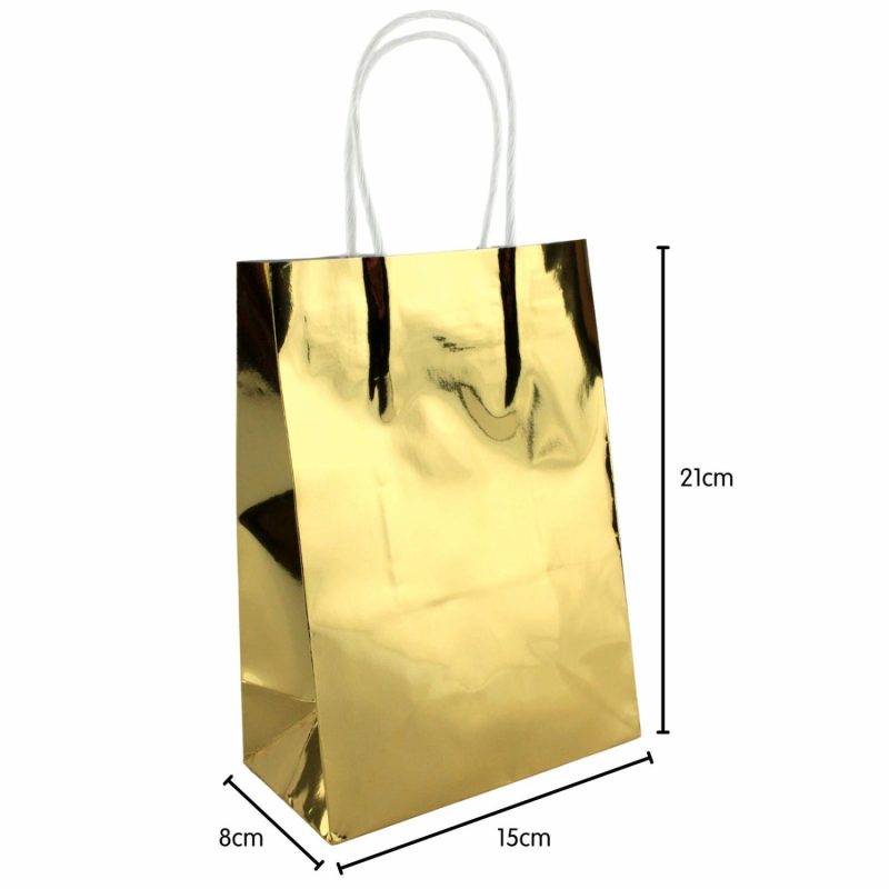 Gift Bags | Gold Metallic Foil Paper Gift Bags (Pack Of 4) Gift Bags Gift Bags