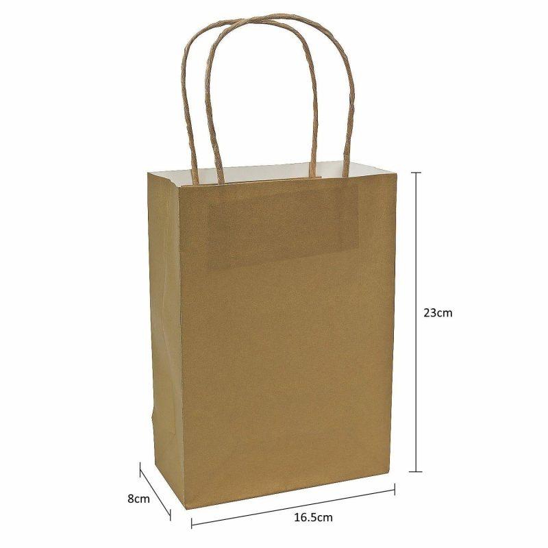 Gift Bags | Gold Paper Gift Bags (Pack Of 12) Gift Bags Gift Bags