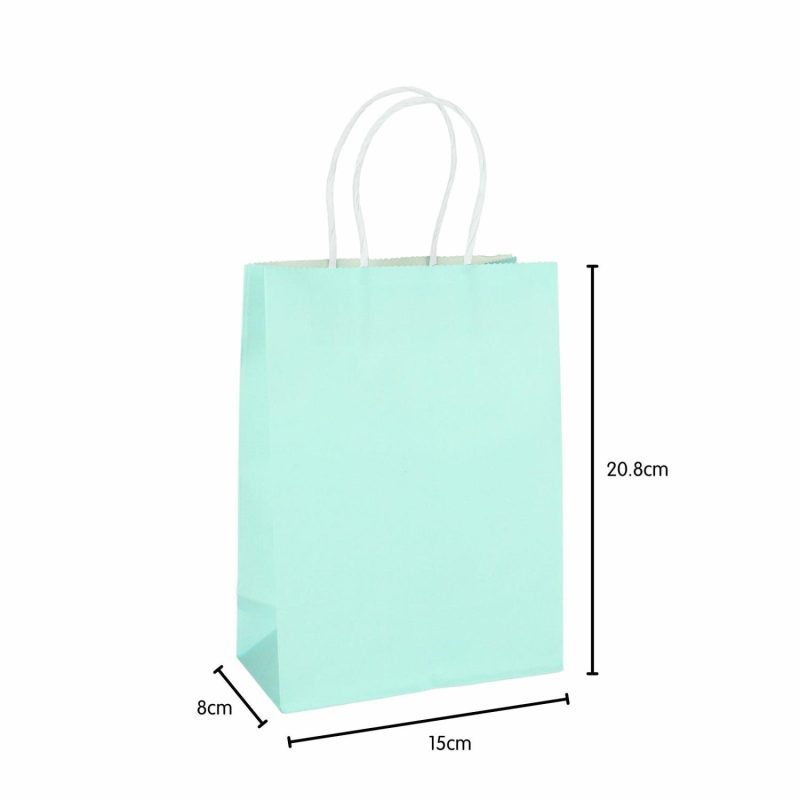 Gift Bags | Light Blue Kraft Paper Gift Bags 20.8Cm (Pack Of 4) Gift Bags Gift Bags