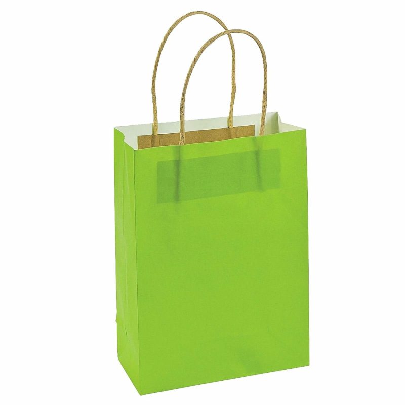 Gift Bags | Lime Green Paper Gift Bags (Pack Of 12) Gift Bags Gift Bags