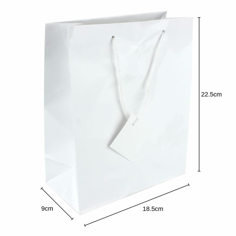 Gift Bags | Medium White Paper Gift Bags (Pack Of 12) Gift Bags Gift Bags