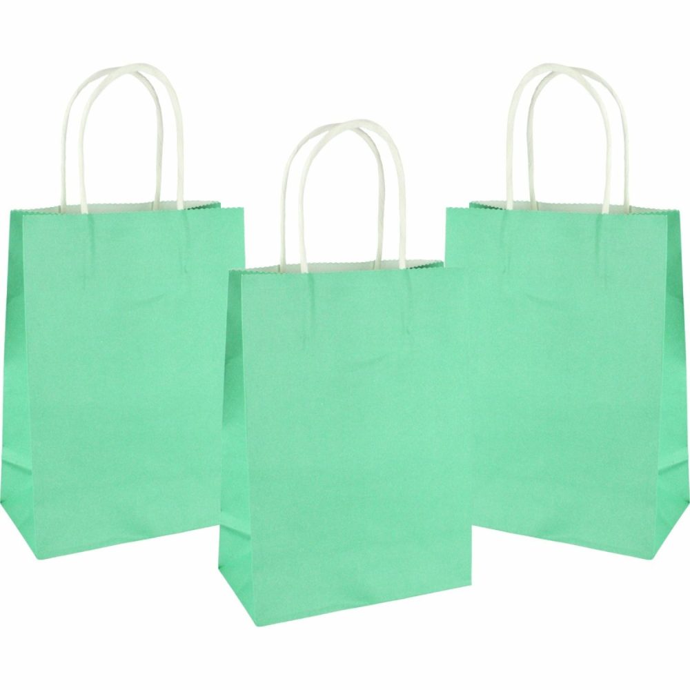 Gift Bags | Mint Green Kraft Paper Gift Bags 20.8Cm (Pack Of 4) Gift Bags Gift Bags