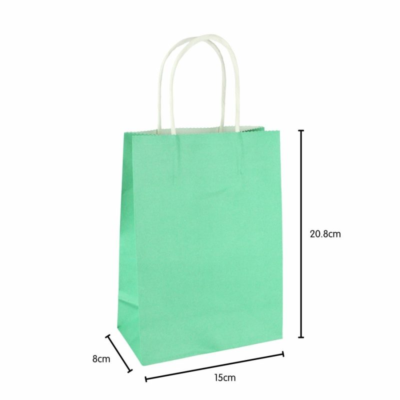 Gift Bags | Mint Green Kraft Paper Gift Bags 20.8Cm (Pack Of 4) Gift Bags Gift Bags