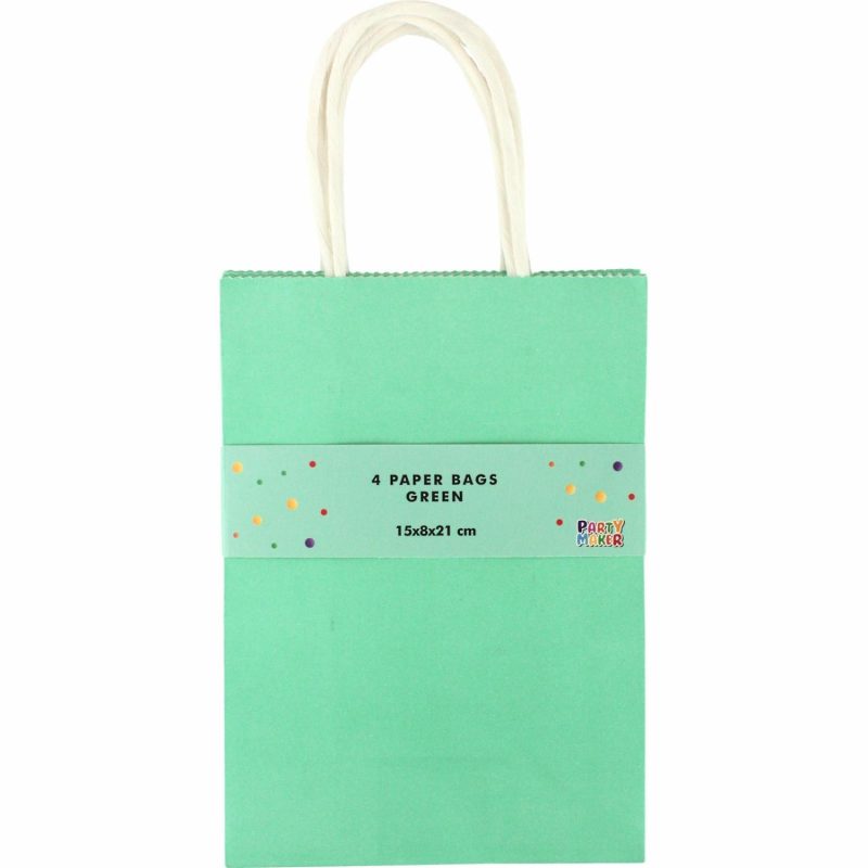 Gift Bags | Mint Green Kraft Paper Gift Bags 20.8Cm (Pack Of 4) Gift Bags Gift Bags