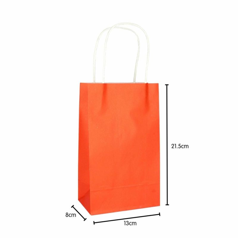 Gift Bags | Orange Paper Gift Bags 21.5Cm (Pack Of 5) Gift Bags Gift Bags