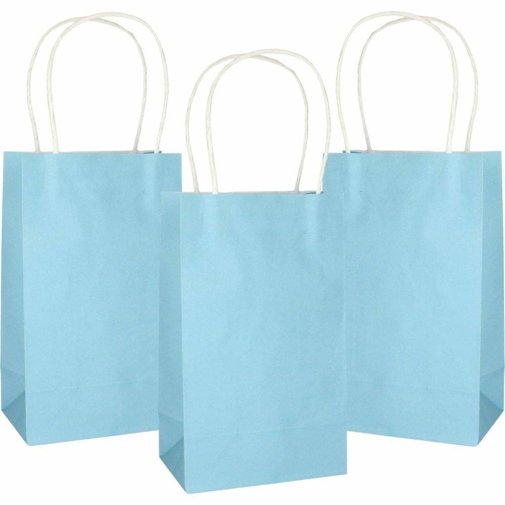 Gift Bags | Pastel Blue Paper Gift Bags 21.5Cm (Pack Of 5) Gift Bags Gift Bags