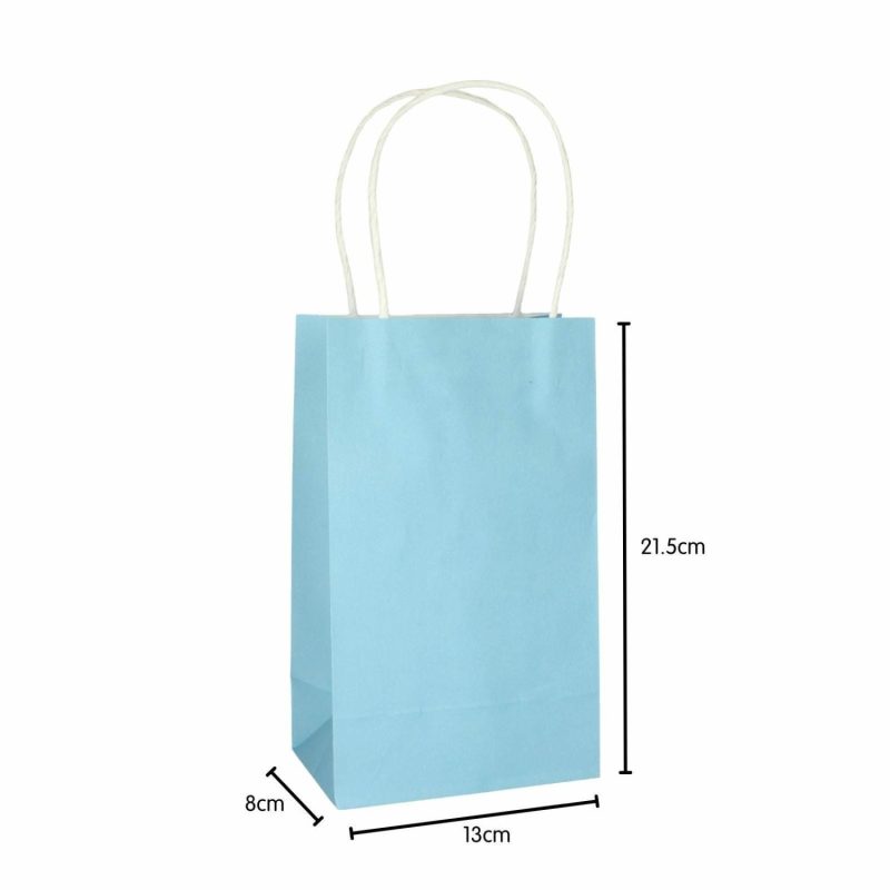 Gift Bags | Pastel Blue Paper Gift Bags 21.5Cm (Pack Of 5) Gift Bags Gift Bags