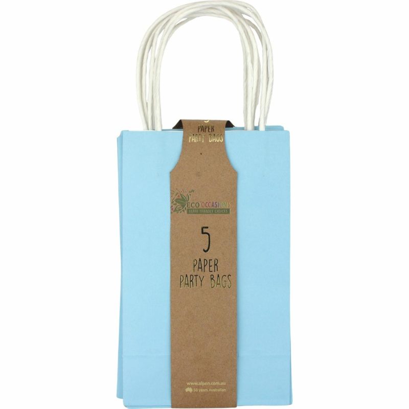 Gift Bags | Pastel Blue Paper Gift Bags 21.5Cm (Pack Of 5) Gift Bags Gift Bags