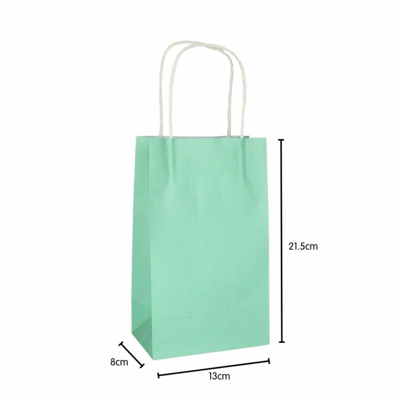 Gift Bags | Pastel Mint Green Paper Gift Bags 21.5Cm (Pack Of 5) Gift Bags Gift Bags