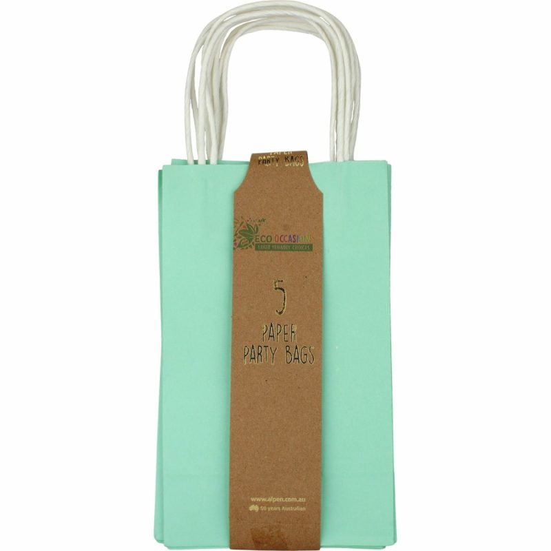 Gift Bags | Pastel Mint Green Paper Gift Bags 21.5Cm (Pack Of 5) Gift Bags Gift Bags