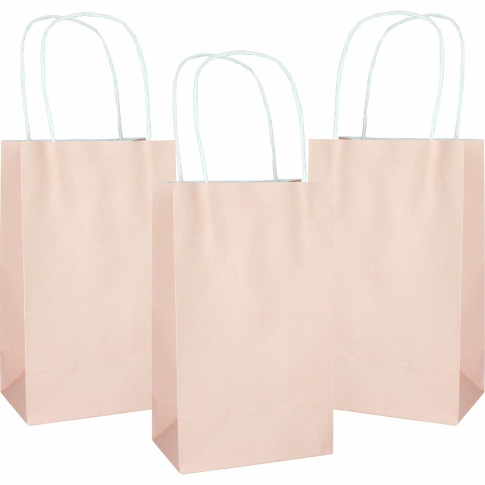 Gift Bags | Pastel Peach Paper Gift Bags 21.5Cm (Pack Of 5) Gift Bags Gift Bags