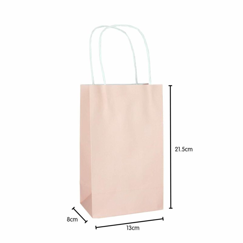 Gift Bags | Pastel Peach Paper Gift Bags 21.5Cm (Pack Of 5) Gift Bags Gift Bags