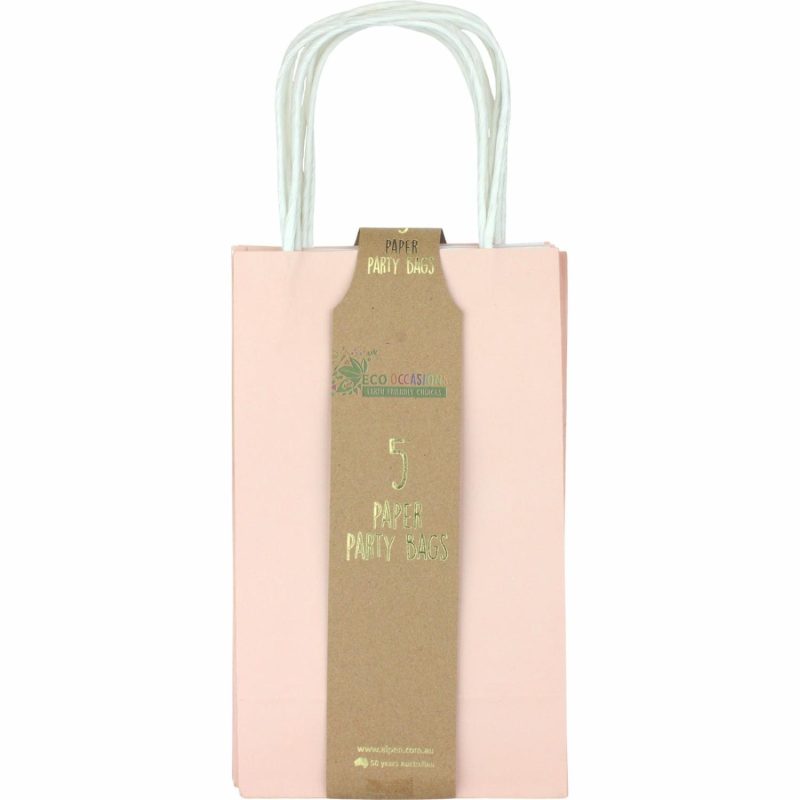 Gift Bags | Pastel Peach Paper Gift Bags 21.5Cm (Pack Of 5) Gift Bags Gift Bags