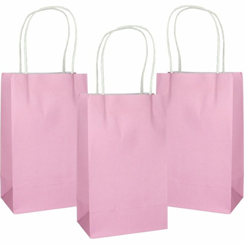 Gift Bags | Pastel Pink Paper Gift Bags 21.5Cm (Pack Of 5) Gift Bags Gift Bags