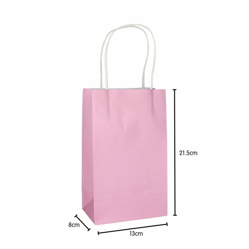 Gift Bags | Pastel Pink Paper Gift Bags 21.5Cm (Pack Of 5) Gift Bags Gift Bags