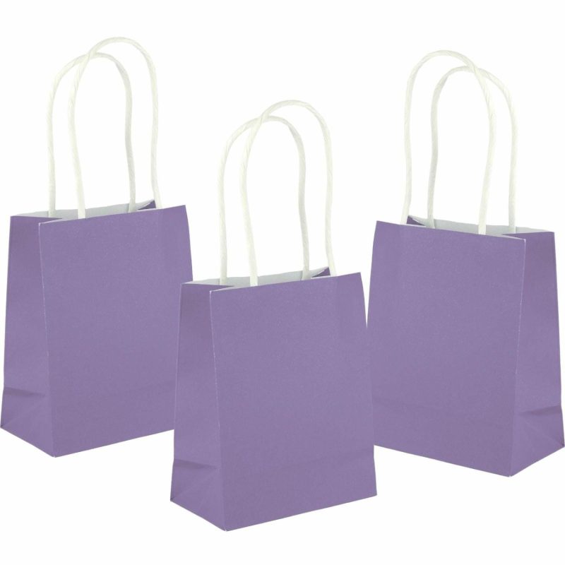 Gift Bags | Purple Kraft Paper Gift Bags 13.5Cm (Pack Of 5) Gift Bags Gift Bags