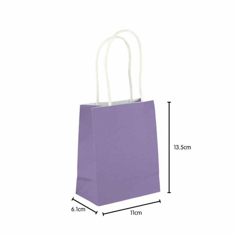 Gift Bags | Purple Kraft Paper Gift Bags 13.5Cm (Pack Of 5) Gift Bags Gift Bags