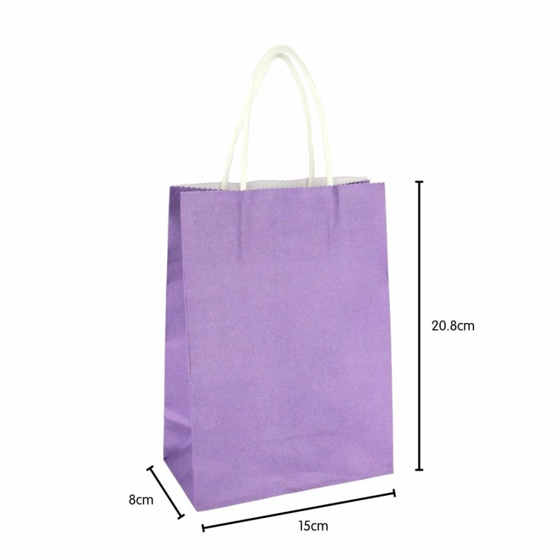 Gift Bags | Purple Kraft Paper Gift Bags 20.8Cm (Pack Of 4) Gift Bags Gift Bags