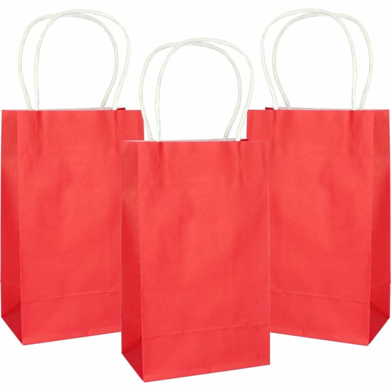 Gift Bags | Red Paper Gift Bags 21.5Cm (Pack Of 5) Gift Bags Gift Bags