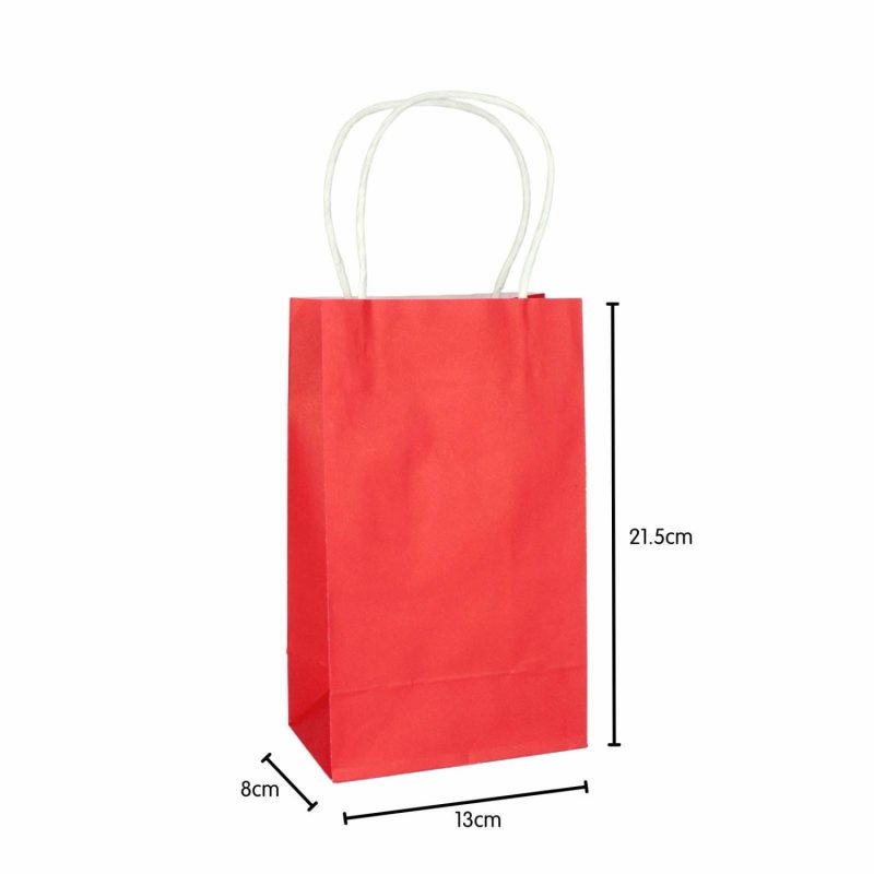 Gift Bags | Red Paper Gift Bags 21.5Cm (Pack Of 5) Gift Bags Gift Bags