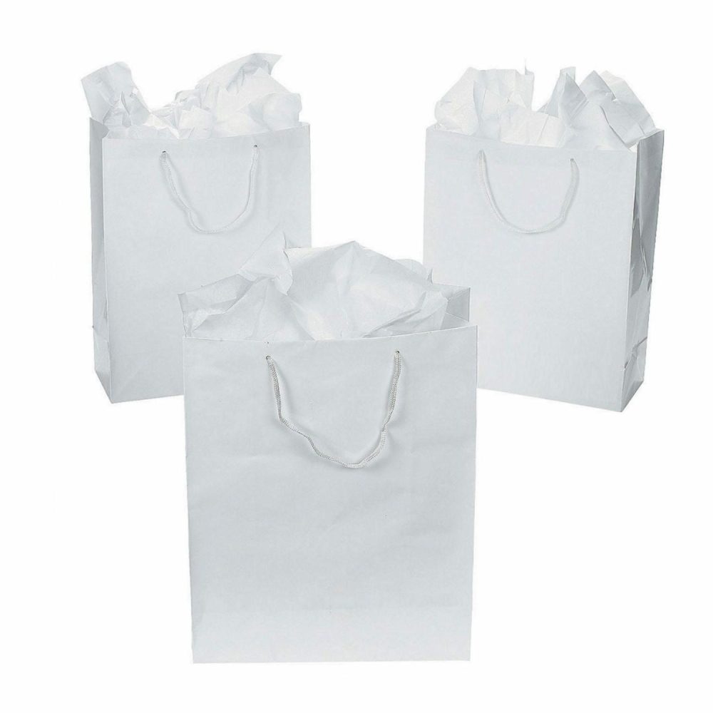 Gift Bags | Small White Paper Gift Bags (Pack Of 12) Gift Bags Gift Bags