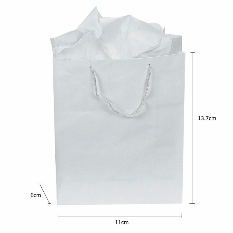 Gift Bags | Small White Paper Gift Bags (Pack Of 12) Gift Bags Gift Bags