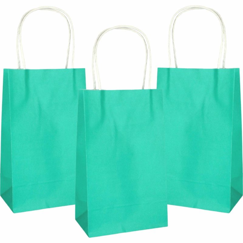 Gift Bags | Teal Paper Gift Bags 21.5Cm (Pack Of 5) Gift Bags Gift Bags