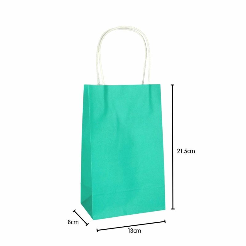 Gift Bags | Teal Paper Gift Bags 21.5Cm (Pack Of 5) Gift Bags Gift Bags