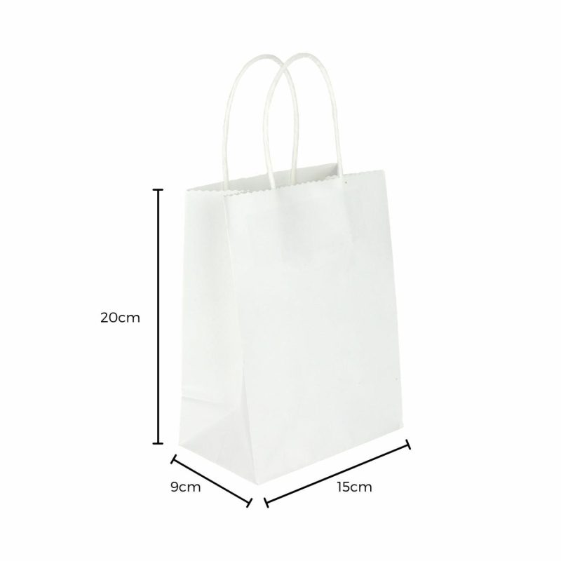 Gift Bags | White Paper Gift Bags 20Cm (Pack Of 4) Gift Bags Gift Bags