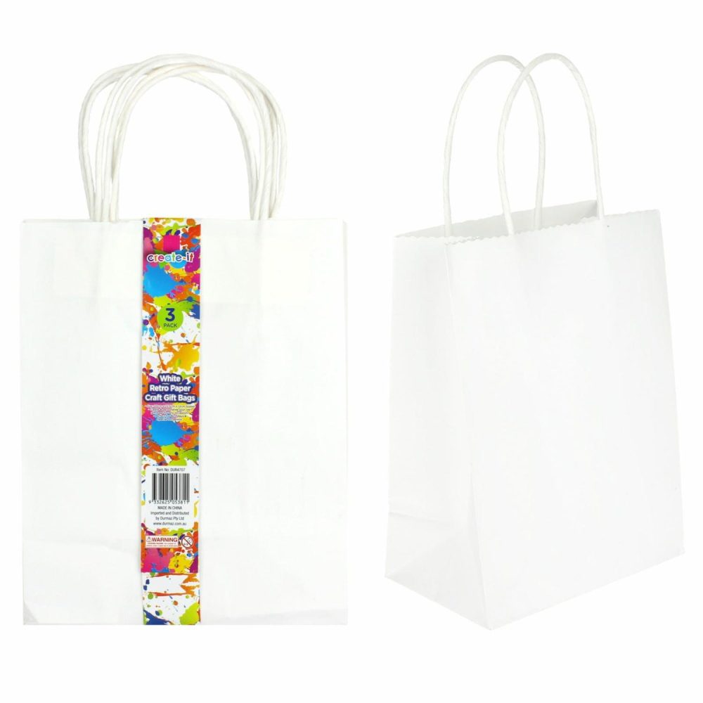 Gift Bags | White Paper Gift Bags 25.5Cm (Pack Of 3) Gift Bags Gift Bags