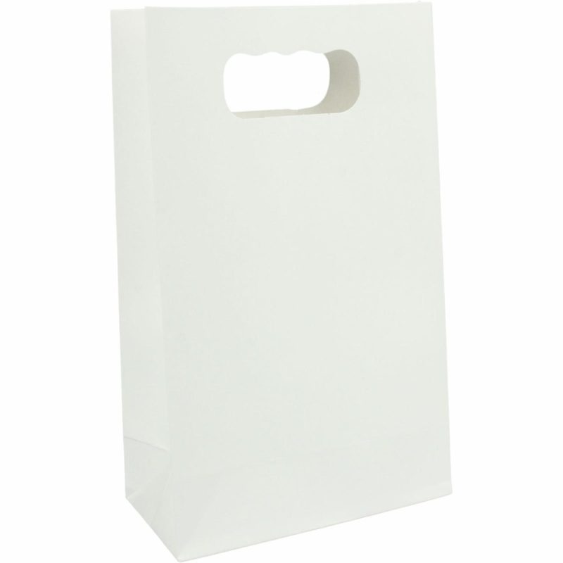 Gift Bags | White Paper Treat Bags 18Cm (Pack Of 6) Gift Bags Gift Bags